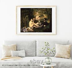 Manet Le Dejeuner sur L'Herbe fine art giclee print poster wall art WITH BORDER