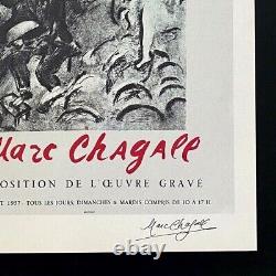 Marc Chagall Original Vintage 1975 Signed Print Mounted And Framed