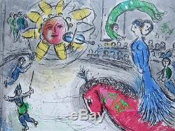 Marc Chagall, Sonne mit rotem Pferd, Farblithographie, 1979