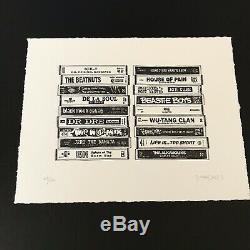 Mark Drew RAP (HARD TO EARN) Letterpress Art Print S/N Retro Tapes Hip-Hop Obey