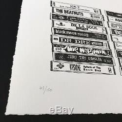 Mark Drew RAP (HARD TO EARN) Letterpress Art Print S/N Retro Tapes Hip-Hop Obey