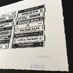 Mark Drew RAP (HARD TO EARN) Letterpress Art Print S/N Retro Tapes Hip-Hop Obey