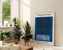 Mark Rothko Abstract Art Print, White & Greens in Blue, Minimalist Square