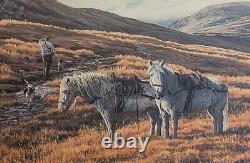 Martin Ridley Stalking Ponies Canvas Print Framed