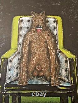 Marvin Israel -Thirsting Wolf Galerie Brusberg, 1971 (HAND SIGNED) RARE EROTIC