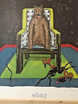 Marvin Israel -Thirsting Wolf Galerie Brusberg, 1971 (HAND SIGNED) RARE EROTIC