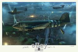 Matt Hall DDay Art Print Signed by 101st AB, 82nd AB and C-47 pilot