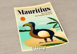 Mauritius Tourism Poster Vintage Travel Print Bedroom, Lounge Retro