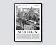 Medellin Colombia Portrait Poster, Modern Photographic Wall Art, Black And