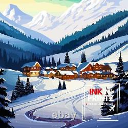 Meribel Ski Resort Poster French Alps Winter Sport Decor Meribel France Poster S