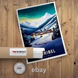 Meribel Ski Resort Poster French Alps Winter Sport Decor Meribel France Poster S