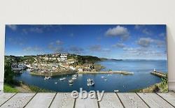 Mevagissey harbour panoramic canvas print Cornwall framed picture