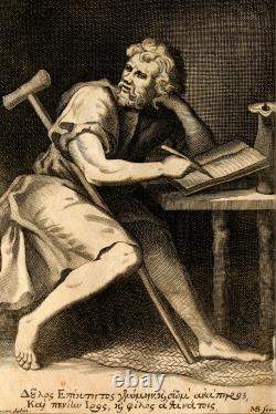 Michael Burghers Portrait of Epictetus (1715) Poster, Art Print, Painting