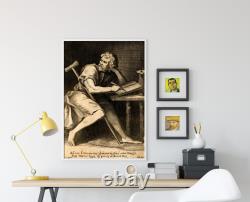 Michael Burghers Portrait of Epictetus (1715) Poster, Art Print, Painting