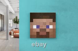 Minecraft Steve Canvas Print Large Minecraft Artwork Wall Art for Kids