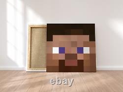 Minecraft Steve Canvas Print Large Minecraft Artwork Wall Art for Kids