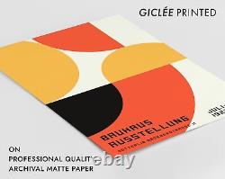 Minimalist Bauhaus Geometric Modern Exhibition Poster, Orange Loop Wall Art
