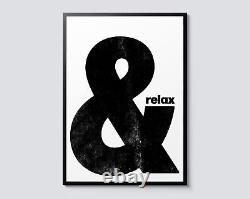 Minimalist & Relax Typography Print, Modern Graphic Wall Art Decor, Perfect Gift