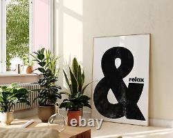 Minimalist & Relax Typography Print, Modern Graphic Wall Art Decor, Perfect Gift