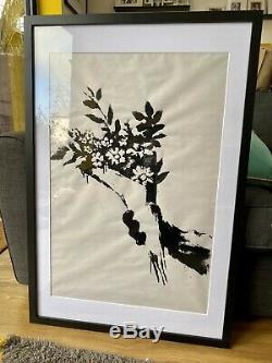 Mint Condition Framed Banksy Gross Domestic Product Flowers print. NOT RAT