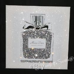 Miss Perfume with Glitter & crystals. Framed or Canvas! Any Size