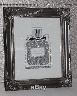 Miss Perfume with Glitter & crystals. Framed or Canvas! Any Size