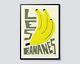 Modern Banana Fruit Illustration Poster, Graphic Yellow Wall Art Print, Kitchen