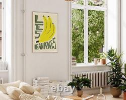 Modern Banana Fruit Illustration Poster, Graphic Yellow Wall Art Print, Kitchen