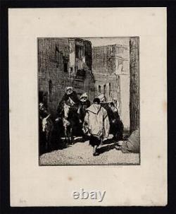 Mortimer Luddington Menpes Signed Etching Figures & Donkey Street Scene