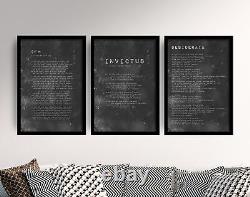 Motivational Poems Set of 3 Quote Posters Rudyard Kipling If, Invictus Print
