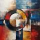 Multicoloured Abstract Oil Modern Style Painted Canvas Wall Art Picture Print