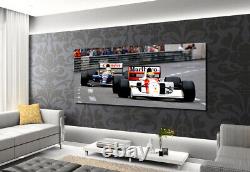 NIGEL MANSELL AYRTON SENNA MONACO F1 CANVAS WALL ART PRINT Ready To Hang