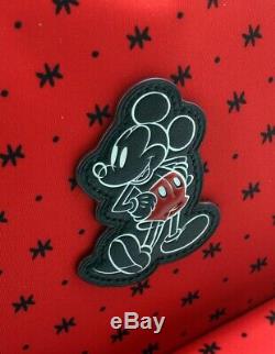 NWT COACH DISNEY Mickey Charles Backpack Prairie Bandana Print Bright Red F59358