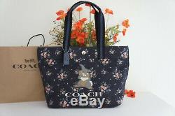 NWT Coach 91116 LIMITED ED X Disney Tote Bag With Rose Bouquet Print & Thumper