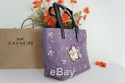 NWT Coach 91130 LIMITED ED X Disney Tote Bag With Rose Bouquet Print& Aristocats