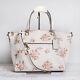 Nwt Coach 91603 Leather Prairie Satchel With Rose Bouquet Print In Chalk