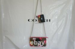 NWT Coach C5894 Poppy Crossbody In Signature Canvas With Vintage Rose Print $328