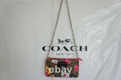 NWT Coach C5894 Poppy Crossbody In Signature Canvas With Vintage Rose Print $328