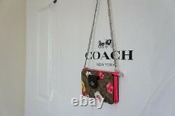 NWT Coach C5894 Poppy Crossbody In Signature Canvas With Vintage Rose Print $328