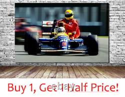 Nigel Mansell Ayrton Senna F1 Canvas Wall Art Print 1991 British Grand Prix