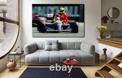 Nigel Mansell Ayrton Senna F1 Canvas Wall Art Print 1991 British Grand Prix