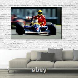 Nigel Mansell Ayrton Senna F1 Canvas Wall Art Print 1991 British Grand Prix