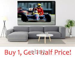 Nigel Mansell Ayrton Senna F1 Canvas Wall Art Print 1991 British Grand Prix