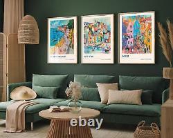 North Yorkshire Art Print Scarborough, Whitby, York Set of Three Poster Travel