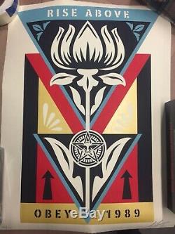 OBEY POSTER SHEPARD FAIREY. RISE ABOVE OBEY 1989 SIGNED # 295/400 Limited EDT