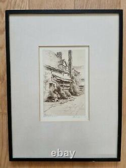 ORIGINAL ETCHING ARTWORK Peter Grahame A Cotswold Home Broadway 41x31cm