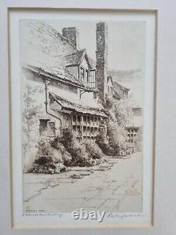 ORIGINAL ETCHING ARTWORK Peter Grahame A Cotswold Home Broadway 41x31cm