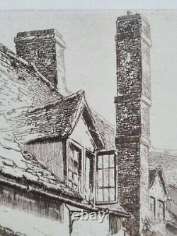 ORIGINAL ETCHING ARTWORK Peter Grahame A Cotswold Home Broadway 41x31cm