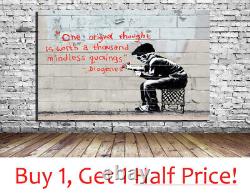 ORIGINAL THOUGHT BANKSY CANVAS WALL ART Various Sizes DIOGENES PICTURE PRINT