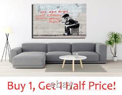 ORIGINAL THOUGHT BANKSY CANVAS WALL ART Various Sizes DIOGENES PICTURE PRINT